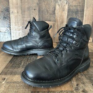 Red Wing 923 Black Plain Toe Lace Up Work Boots Mens 10.5 EE